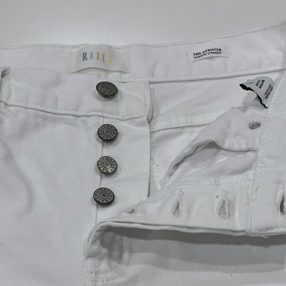 Rails Atwater Slouchy Straight Denim Short, White, 27 View 5